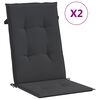 vidaXL Gartenstuhlauflagen f&uuml;r Hochlehner 2 Stk. Schwarz 120x50x3 cm