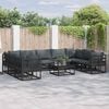vidaXL Garten-Sofa-Set mit Kissen Schwarz Aluminium
