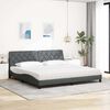 vidaXL Bett mit Matratze Dunkelgrau 200x200 cm Stoff