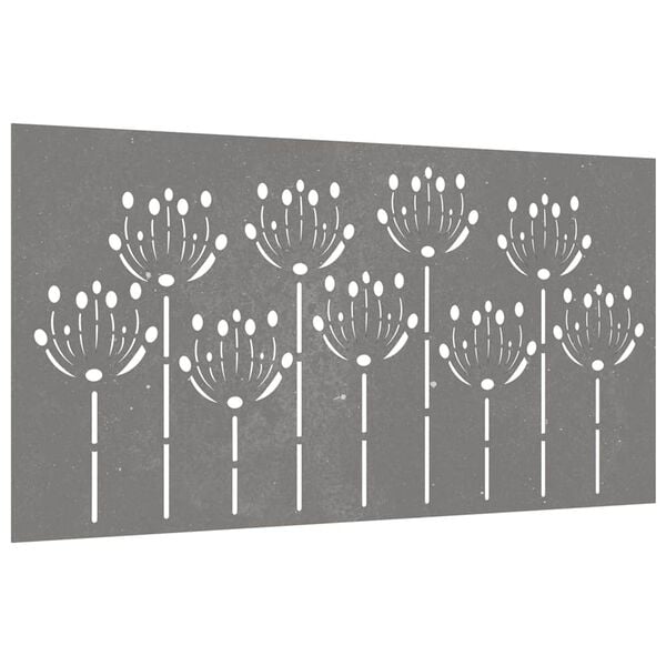 vidaXL Garten-Wanddeko 105x55 cm Cortenstahl Blumen-Design