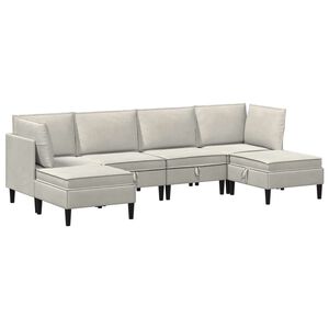 vidaXL Wohnzimmergarnitur 6 stk. Creme Samt