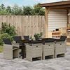 vidaXL Garten Essgruppe mit Kissen 9 pcs Hellgrau Poly-Rattan