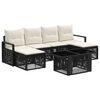 vidaXL Gartensofa-set 7 stk. Schwarz und Cremewei&szlig; Poly-Rattan