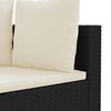 vidaXL 7-tlg. Garten-Sofagarnitur mit Kissen Schwarz Poly Rattan