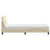 vidaXL Bett mit Matratze "Hanko" Creme 100x200 cm Stoff