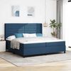 vidaXL Boxspringbett mit Matratze mit Kopfteil Blau 200 x 200 cm Stoff