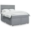 vidaXL Boxspringbett mit Matratze Hellgrau 160x200 cm Stoff