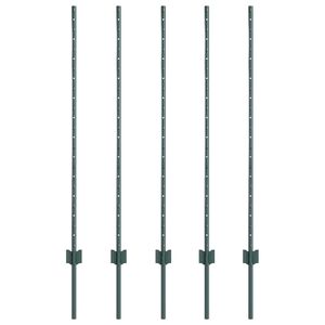 vidaXL Zaunpfosten 5 pcs Gr&uuml;n 120 cm Stahl
