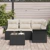vidaXL Gartensofa-set mit Speicher 5 pcs Schwarz Poly-Rattan