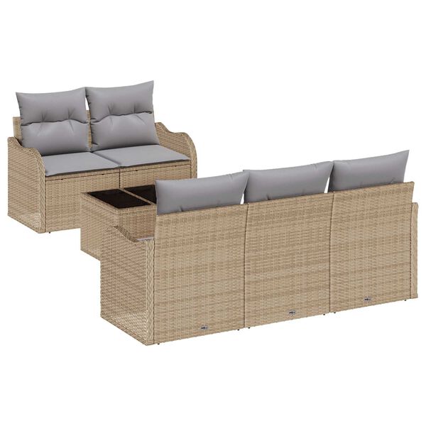 vidaXL Gartensofa-set Beige Poly-Rattan