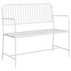 vidaXL Gartenbank Einfarbig Wei&szlig; 103,5 x 51,5 x 90 cm Stahl