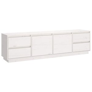 vidaXL TV-Schrank Wei&szlig; 176x37x47,5 cm Massivholz Kiefer