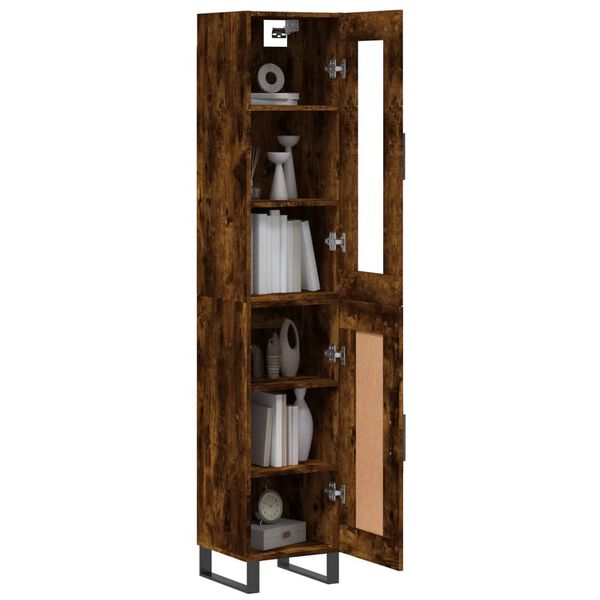 vidaXL Highboard Räuchereiche 34,5x34x180 cm Holzwerkstoff