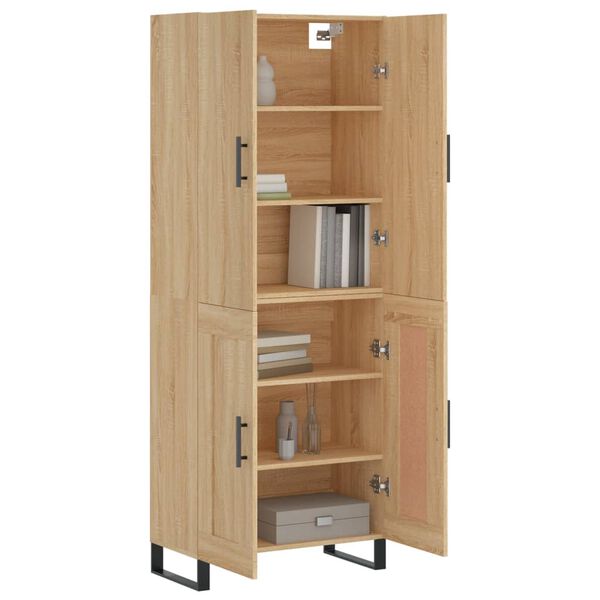 vidaXL Highboard Sonoma-Eiche 69,5x34x180 cm Holzwerkstoff