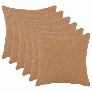 vidaXL Kissenbezug 6 pcs HEERLEN Beige 30 x 30 cm Boucl&eacute;
