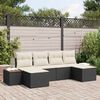 vidaXL Gartensofa-set mit Kissen 6 pcs Schwarz und Creme Poly Rattan