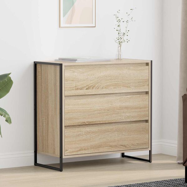 vidaXL Sideboard mit Schubladen Sonoma 79 x 36 x 75.5 cm Holzwerkstoff