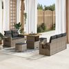 vidaXL Gartensofa-set mit Kissen 10 pcs Grau Poly-Rattan