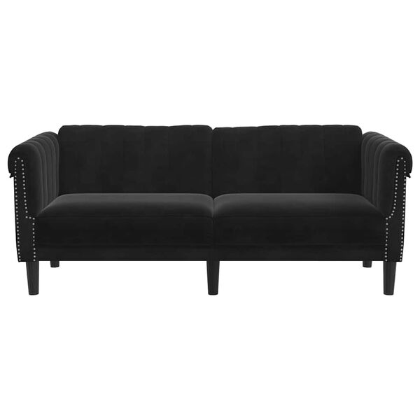 vidaXL Sofa 2-Sitzer Schwarz Samt