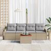 vidaXL Gartensofa-set mit Kissen 5 pcs Beige Poly-Rattan