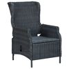 vidaXL 3-tlg. Garten-Lounge-Set mit Auflagen Poly Rattan Dunkelgrau