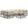 vidaXL 7-tlg. Garten-Lounge-Set mit Kissen Anthrazit Poly Rattan