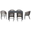 vidaXL Garten Essgruppe 7 pcs Braun Poly-Rattan