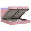 vidaXL Ottoman-Bett mit Matratze und LED Rosa 180 x 200 cm Samt