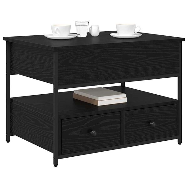 vidaXL Couchtisch Schwarz Eichen-Optik 70 x 50 x 54,5 cm Holzwerkstoff