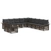 vidaXL Gartensofa-set 11 stk. Grau Poly-Rattan