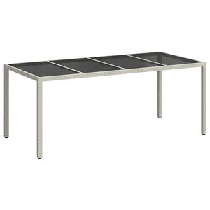 vidaXL Gartentisch Wei&szlig; 190 x 90 x 75 cm Poly-Rattan