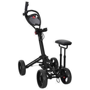 vidaXL Golf-Dolly mit Sitz Schwarz 85 x 67 x 114 cm Aluminium