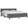 vidaXL Boxspringbett mit Matratze Dunkelgrau 200 x 180 cm Polyester