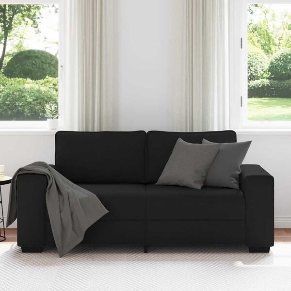 vidaXL 2-Sitzer-Sofa Schwarz 180x77x82 cm Stoff