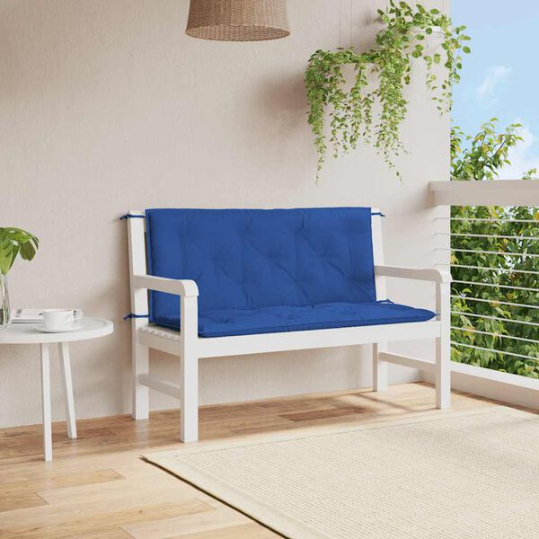 vidaXL Gartenbank-Auflage Blau 120x(50+50)x7 cm Oxford-Gewebe
