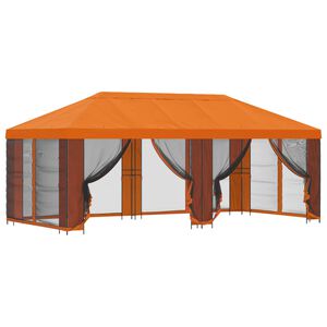 vidaXL Pavillon mit Seitenw&auml;nden 6 x 3 m Orange Polyester und Stahl