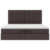 vidaXL Ottoman-Bett mit Matratzen & LEDs Dunkelbraun 200x200 cm Stoff