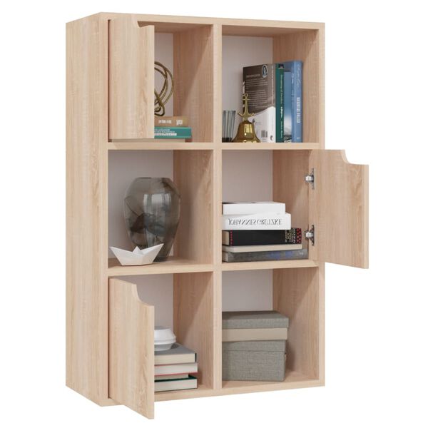 vidaXL B&uuml;cherregal Sonoma-Eiche 60x27,5x88 cm Holzwerkstoff