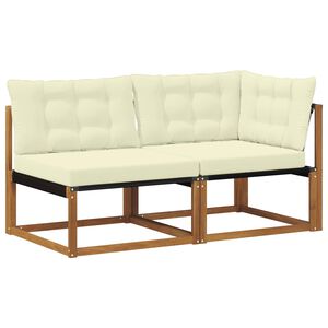 vidaXL Mittel- und Ecksofa mit Kissen 2 St&uuml;ck Natur