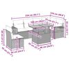 vidaXL 7-tlg. Garten-Sofagarnitur mit Kissen Beige Poly Rattan