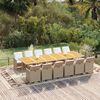 vidaXL 13-tlg. Garten-Essgruppe mit Kissen Poly Rattan Beige