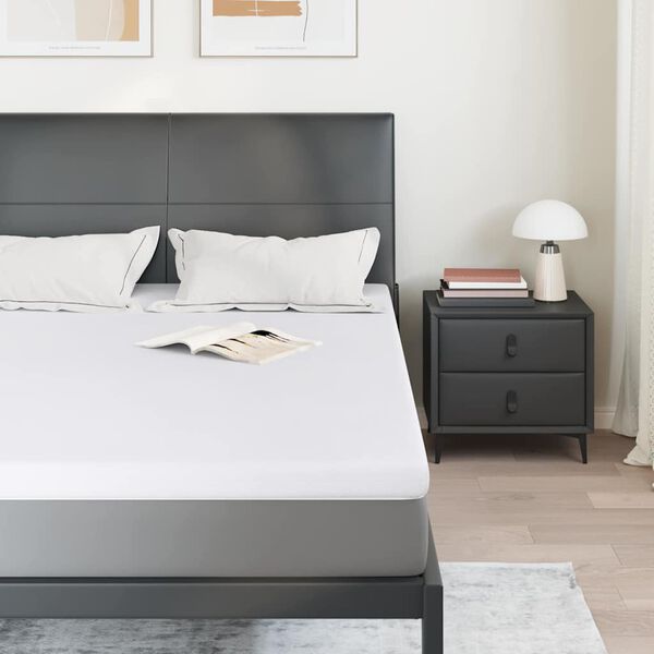 vidaXL Matratzenauflage Wei&szlig; 140 x 200 cm Jacquard-Stoff