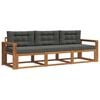 vidaXL Outdoor-Sofagarnitur 3 stk. Natur und Anthrazit