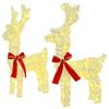 vidaXL 3D Weihnachtsrentier LOVIISA 2 stk. 80 LEDs Warmes Wei&szlig;