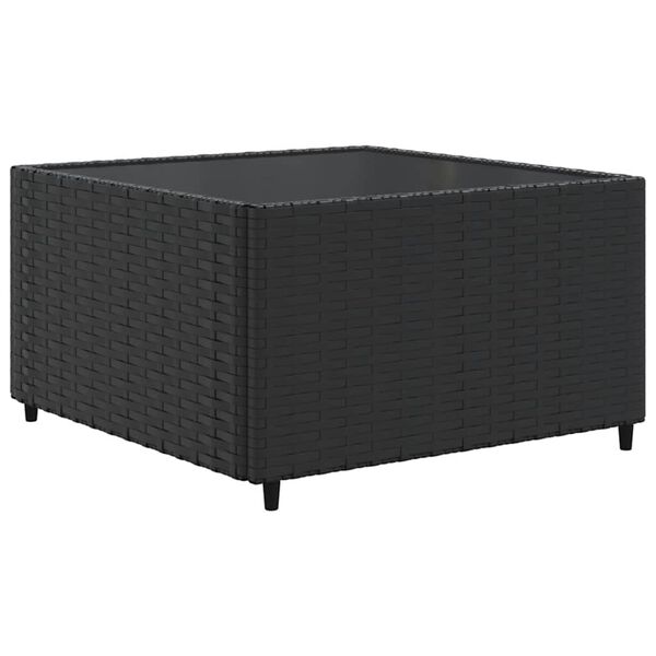 vidaXL 5-tlg. Garten-Lounge-Set mit Kissen Schwarz Poly Rattan