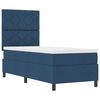 vidaXL Boxspringbett mit Matratze mit Kopfteil Blau 80 x 200 cm Stoff