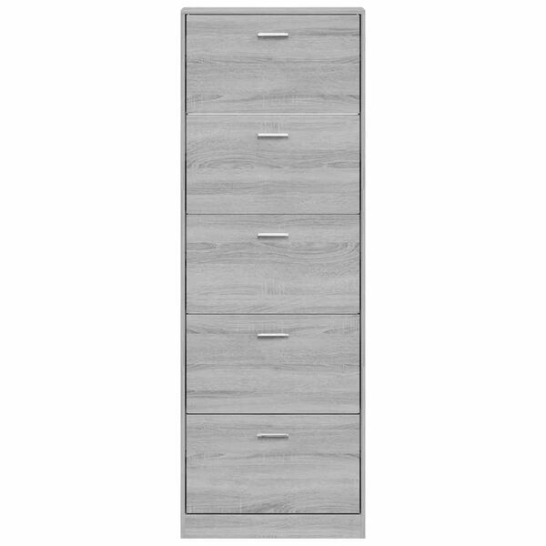 vidaXL Schuhschrank Grau Sonoma 59x17x169 cm Holzwerkstoff