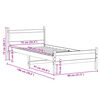 vidaXL Massivholzbett ohne Matratze Wei&szlig; 75x190 cm Kiefernholz