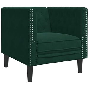 vidaXL Chesterfield-Sessel Dunkelgr&uuml;n Samt
