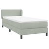 vidaXL Boxspringbett mit Matratze Hellgrau 80x220 cm Samt